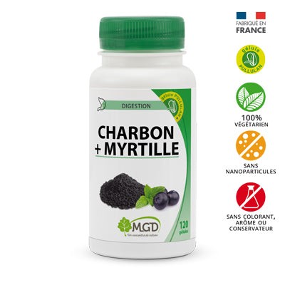 Charbon végétal et Myrtille